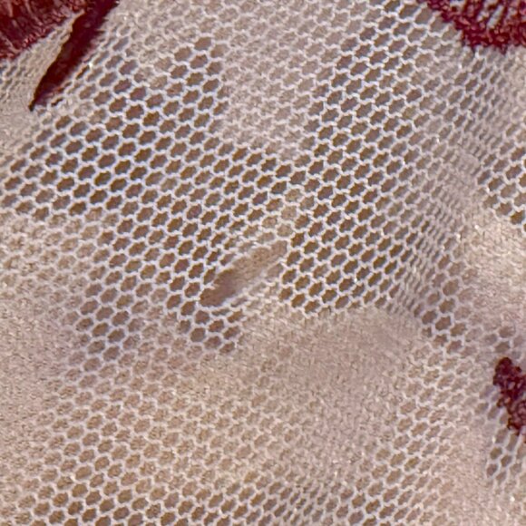 AS IS Joyfolie MIA JOY girls Verona burgundy LACE floral sharkbite formal bridal - Picture 4 of 15